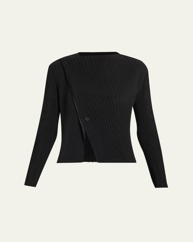 Shadow Study Pleats Solid Cardigan